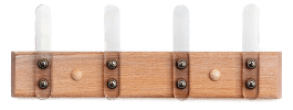 HangSafe Solid Oak Coat Rack in Pickled Oak